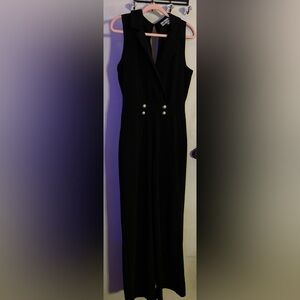 Black sleeveless jumpsuit